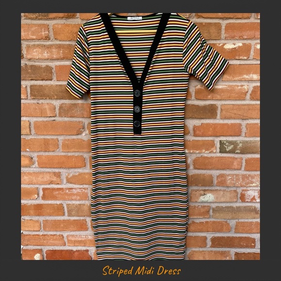Striped Midi Dress - Picture 1 of 4